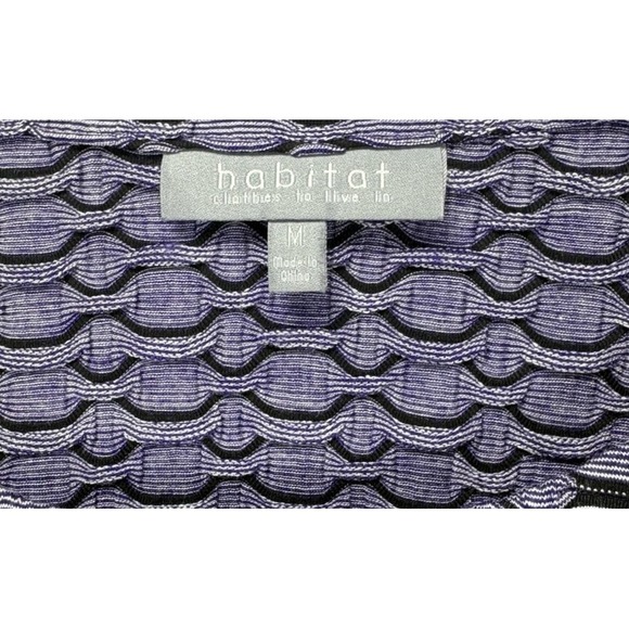 Habitat To Live In Top Medium Purple Textured 3/4 Slv Buttons Lagenlook Boho - Picture 4 of 9